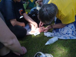 Nie wszyscy jednak mogli wypocząć – doktor Maria przy pracy